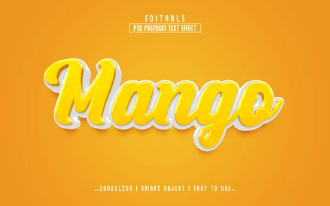 PSD Yellow Mango Text Effect