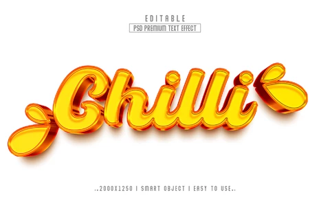 PSD Efecto de texto Chilly splash