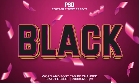 PSD Black Text Effect