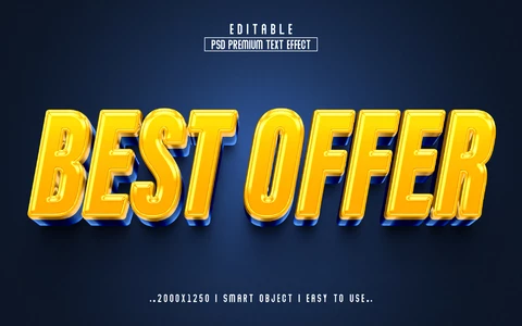 PSD Best offer effet de texte commercial