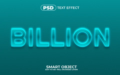 PSD Efecto de texto de neón