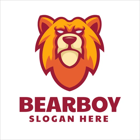 EPS,JPG Logotipo de mascote moderno com ilustração de urso