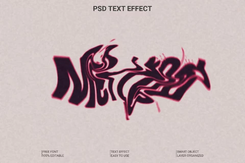 PSD Efecto de texto fundido