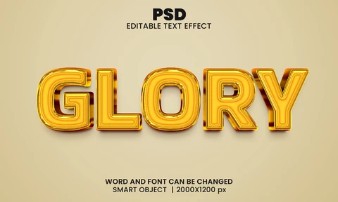 PSD Efeito de texto Glory