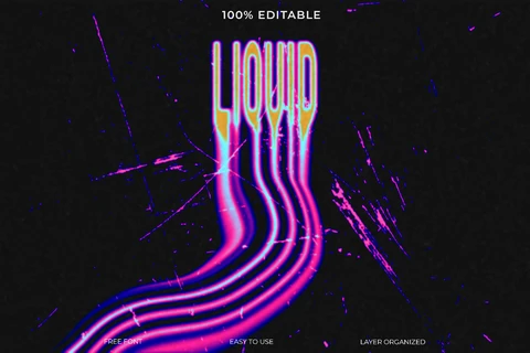 PSD Liquid Trash Text Style Effect