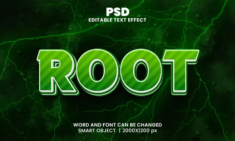 PSD Root 3D Text Effect