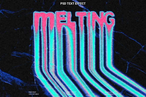 PSD Melting Text Style Effect