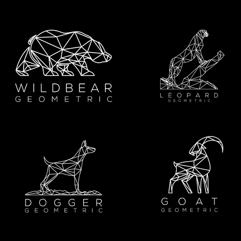 EPS,JPG Geometric Animal Logos Collection