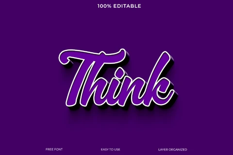 PSD Think Text Style Effect