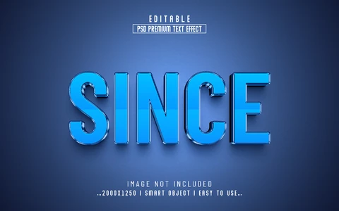 PSD Desde azul 3d efecto de texto