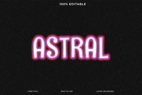 PSD Astral Glow Blurry Font Style Text Effect