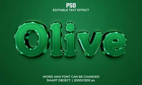 PSD Metallic Olive Text Effect