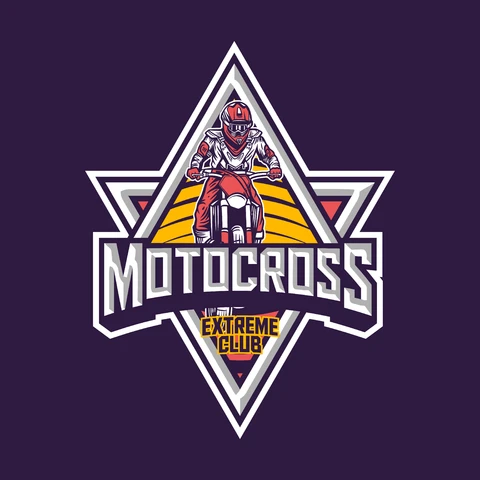 EPS,JPG Motocross Club Emblem in Retro Style