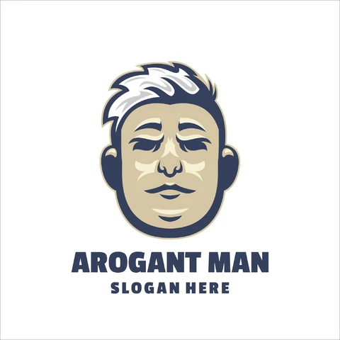 EPS,JPG Diseño de logotipo de mascota para hombre arrogante
