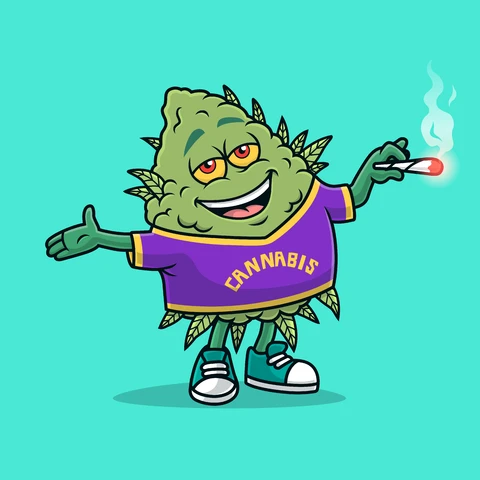 EPS,JPG Cartoon Cannabis Character Illustration