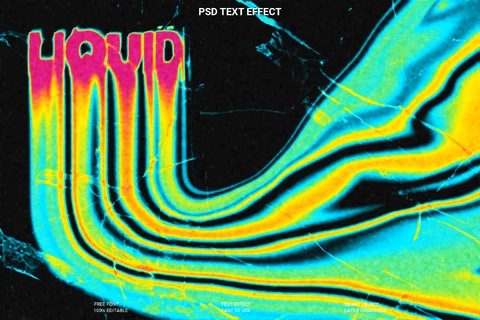 PSD Liquid Text Style Effect