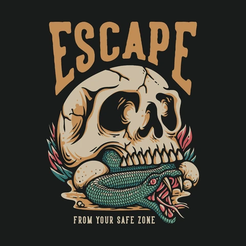 EPS,JPG Vintage Tattoo Stil Schädel und Schlange Kunst