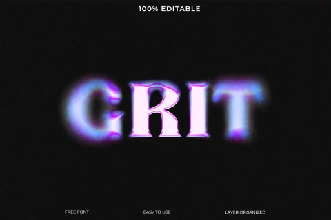 PSD Grit Blur Font Style Text Effect