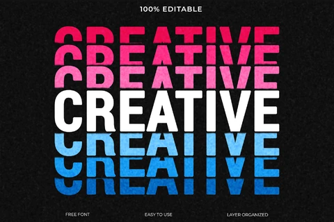 PSD Efecto creativo de repetición de texto