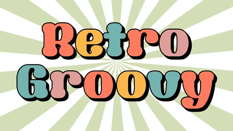 AI,EPS Effet de texte rétro et groovy