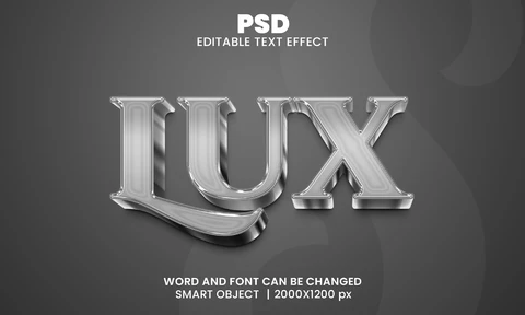 PSD Efeito de texto lux cinza