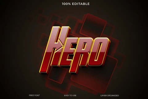 PSD Efeito de estilo de texto de super-herói
