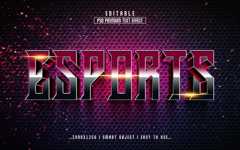 PSD Esports Galaxy Metal Explosion 3D Text Effect