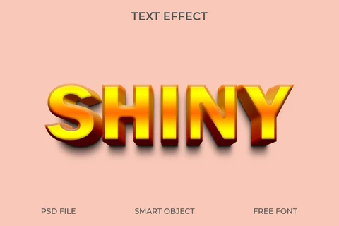 PSD Efecto de texto brillante en 3d para proyectos creativos