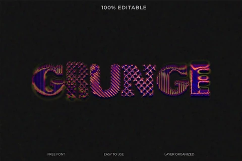 PSD Effetto testo in stile font grunge