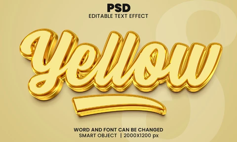 PSD Efecto de texto amarillo