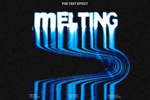 PSD Melting Text Style Effect