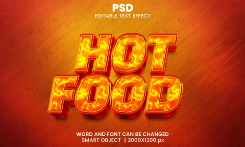 PSD Hot Food Text Effect