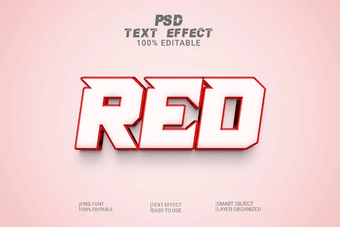 PSD Efecto de fuente estilo película de acción roja