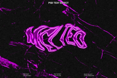 PSD Efeito de estilo de texto derretido
