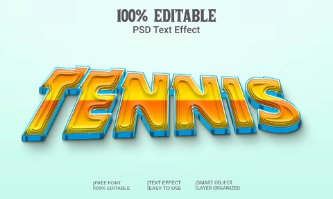 PSD Tenis retro gaming efecto texto 3d brillante