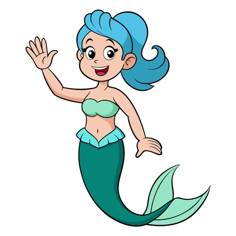 AI,JPG Cartoon Mermaid Character Illustration