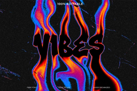 PSD Vibes Acid Psychedelic Font Style Text Effect
