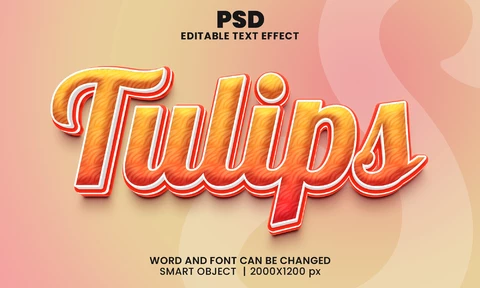 PSD Effet de texte Tulipes