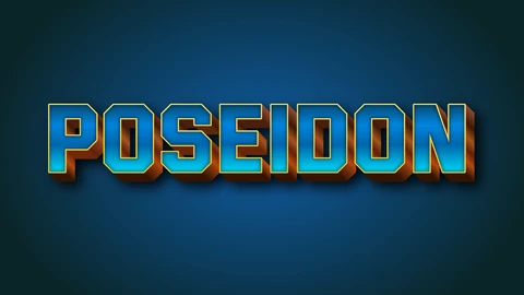 AI,EPS Poseidón 3d efecto de texto