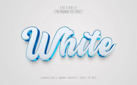 PSD Efecto de texto blanco fresco
