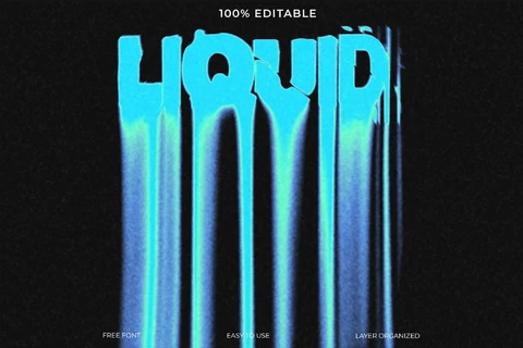 PSD Liquid Turquoise Text Style Effect