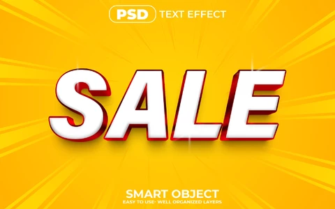 PSD Commercial Sale 3D Text Effect