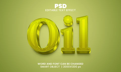 PSD Olive Oil Text Effect