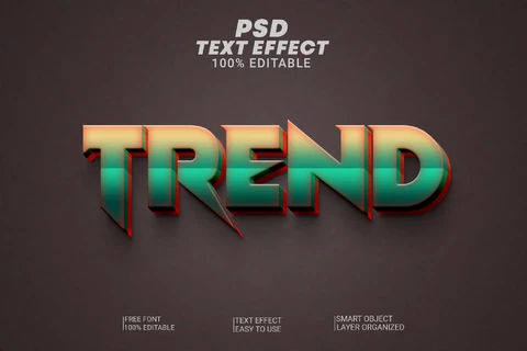 PSD Trend Sharp 3D Text Effect