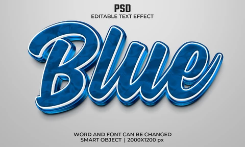 PSD Effet de texte bleu