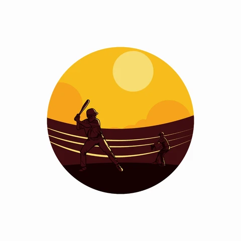 EPS,JPG Ilustración minimalista de béisbol