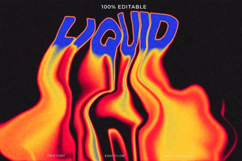 PSD Liquid Text Style Effect