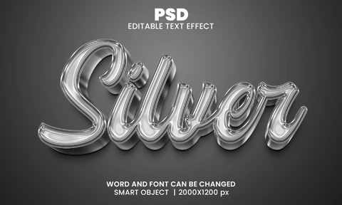 PSD Effet de texte argenté