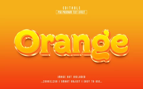 PSD Naranja vintage retro 3d efecto de texto