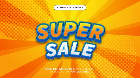 AI Super Sale 3D Text Effect